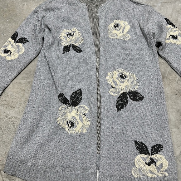 Style&Co grey w/tan n black‎ pen front cardigan / Size XXL / S-60 - Picture 3 of 5